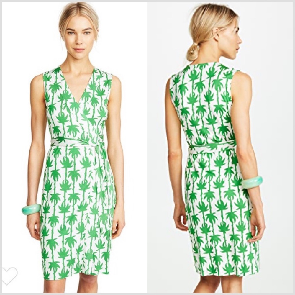 DVF Signature Palm Leaf Wrap Dress